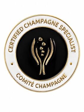 Certified Champagne Specialist Comité Champagne Gold Enamel Lapel Pin